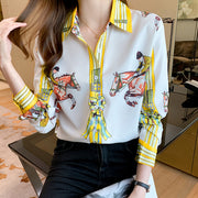 Fashion print ladies shirts Long Sleeve