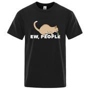 Funny Vomiting Cat T-Shirt Men Hip Hop Tee