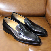 Genuine Calf Leather Loafers Men Dress Shoes
