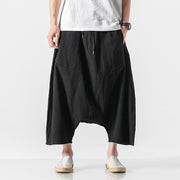 Casual Harem Pants Vintage Loose Cotton Linen Wide Leg Pants