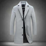 Long Cotton Coat Wool Blend Pure Jacket