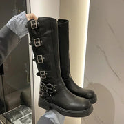 Elegant Low Heel Trend Punk Gothic Rock Boots