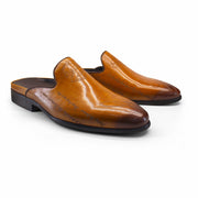Luxury Italian Leather Fashion Half-top Men Slippers