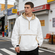 Ανδρικά Παλτό με Κουκούλα και Μισό Φερμουάρ Streetwear Hip Hop