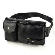 Men Leather Waist Bag Outdoor Waist Belt Pouch Bag