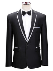 Men Luxury Wedding Party Blazer Black , White Jacket