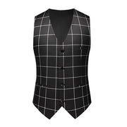 Men Formal Business Social Plaid Suit Vest