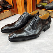Men Pointed Toe Four Seasons Low-top Leather Shoes