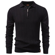 Men Slim Fit Henley Long Sleeve Business Polo Shirts
