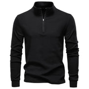 Men Solid Color Zipper Soft Shell Sweatshirt