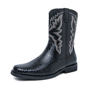 Men's Winter Crocodile Pattern Boots