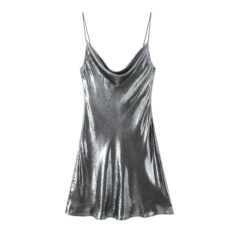 backless mini slip dress Champagne Satin Slip Dress | Backless Strappy Mini | Pretty Lavish