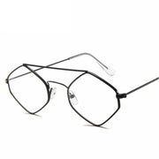 Women Retro Metal Double Beam Wild Punk Eyeglasses