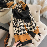 Retro Sjal Wraps Houndstooth Print Teppe 180*65cm