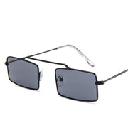 Small Square Sunglasses Vintage Shades Black Red Metal Frame