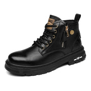 Split Leather Mens High-top Ankle Boots