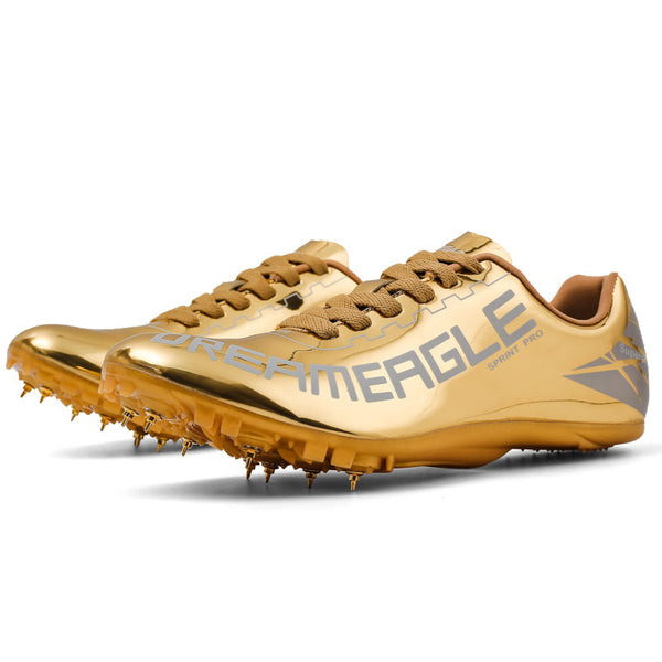 Stylish Golden Men's Sneakers Sprint Training Spikes