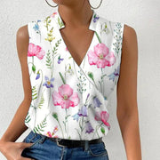 V-neck Sleeveless Women Blouses