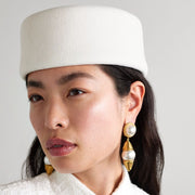 Vintage Hard Top Flat Fedoras Hats Wool Felt Berets