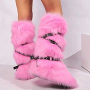 Winter Boots Women Faux Fur Warm Platform Long Boots