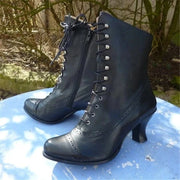 Women Boots PU Leather Victorian Boots Platform Shoes