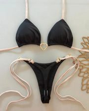 Women Swimsuit Two-piece Triangle Thong Swimwear