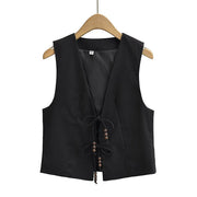 Women Vintage V-Neck Waistcoat