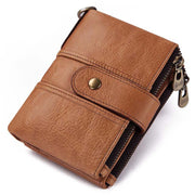 RFID Wallet For Men Genuine Leather Coin Bag Detachable Card Holder Wallet