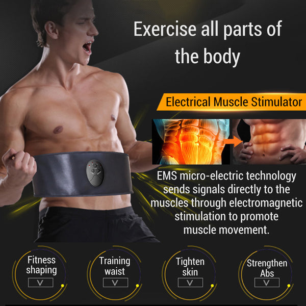 Waistband Abdominal Massage Sticker 6 Modes 9 Levels Fitness Exercise Belt
