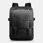 Männer PU Leder Multi-Pocket Rucksack Lässige Reise Große Kapazität Laptoptasche Umhängetasche