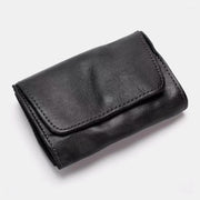 Men Genuine Leather Short Retro Simple Card Holder Coin Purse Money Clip Cowhide Wallet