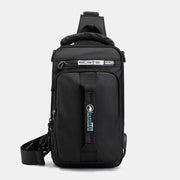 Men Nylon USB Charging Casual Outdoor Brief Chest Bag Shoulder Bag Backpack