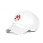 Mario hat with curled tapered short brim