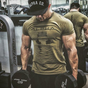 Muskel fitness sport kører stretch kortærmet t-shirt