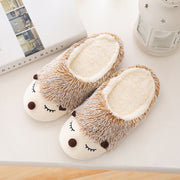 Cartoon cute hedgehog home interior floor autumn and winter cotton slippers