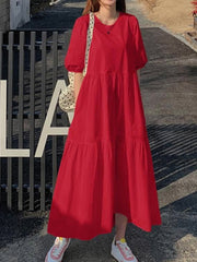 Spring Dress For Women Quality Cotton Maxi Dresses C4B