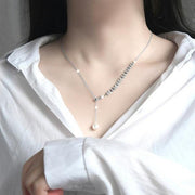925 sterling silver clavicle chain wheat ear tassel pearl necklace na babae