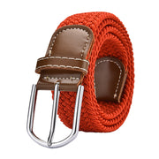 Pin buckle belt casual knitting monochrome series Woven stretch belt canvas elasticated