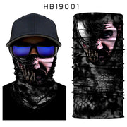 3D Nahtlose Schädel Sturmhaube Magic Neck Gesichtsmaske Motorradrennen Ghost Skeleton Helmschild Anti-UV-Schal Sun Women Mens ATV