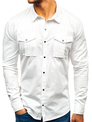Нова единична мъжка риза от 100% памук Бизнес ежедневна