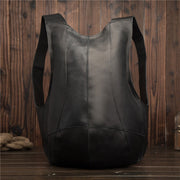 အမျိုးသားများအတွက် သီးသန့် Retro ခရီးသွားအိတ်အစစ်အမှန် Leather ကျောပိုးအိတ်