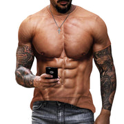 T-shirt Print Muscle For Men Quick Dry Clothing