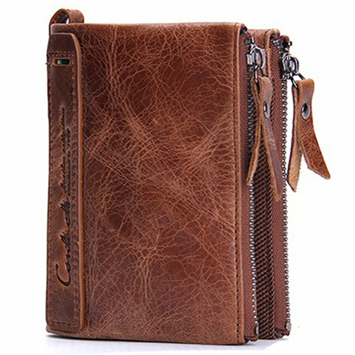 100% Genuine Leather Wallet For Men Women Vintage Handmade Short Small  Men's Purse Card Holder With Zipper Coin Pocket Money Bag | Fruugo NO