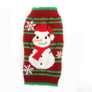 Navidad y año nuevo ropa para mascotas muñeco de nieve bordado a rayas