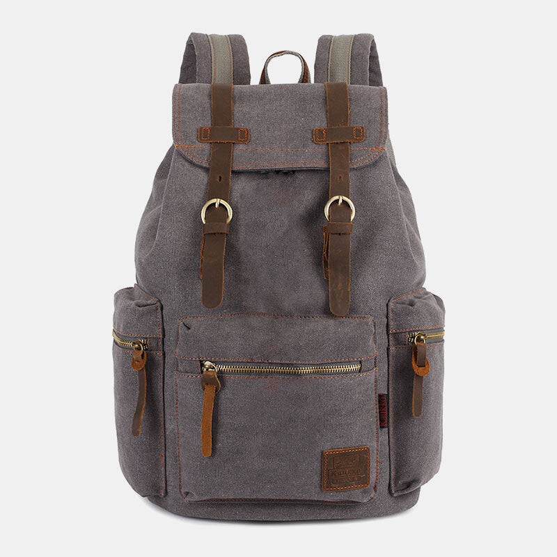 14 inch laptop backpack canvas Men Canvas Retro Multifunction 14 Inch Laptop Bag Casual Large Capacit – Come4Buy eShop