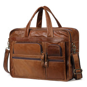 Vintage Genuine Leather Large Capacity Business Handbag Crossbody Bag