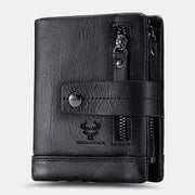 Men Genuine Leather Multifunctional Bifold Multi-card Slot Card Holder Coin Purse Money Clip Wallet