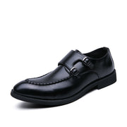 Urban Type Metal Buckle Slip Onmal Business Casual Men Dress Shoes