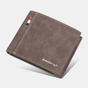Men PU Leather Mult-card Slot Casual Thin Money Clip Card Holder Wallet