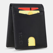 Men Short Oil Wax First Layer Cowhide Wallet RFID Blocking Multi-card Slot Card Holder Coin Purse